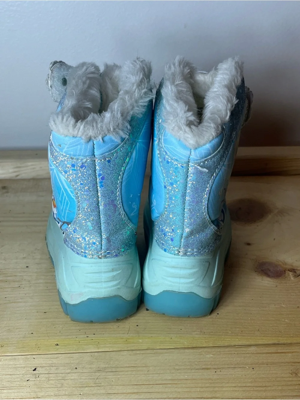 Disney Light Blue Glitter Anna & Olaf Kids Winter Boots